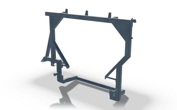 Rotating gantry frame, 2.8 m, in raw steel: an open ring of rectangular tube with pivot brackets at the corners and a foot rail.